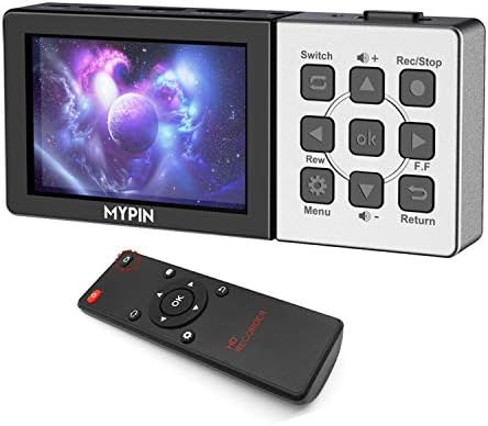 Mypin 3 5 Inch Lcd Hd Video Capture Device With Remote Control 1080p 60fps Hdmi Video Recorder For Ps4 Xbox One Livetv Dvr Support Playback Schedule Recording Mic In Without Pc