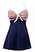 YaYa Bay Swimsuit Womens Vintage Sailor Straps Halter Pin Up Swimsuit One Piece Cover Up Bathing Suit