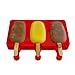 Mirenlife Mini 3 Cavities Silicone Popsicle Molds with Lid, BPA Free Homemade Ice Cream Bar Mold Ice Pop Molds DIY Cakesicle Molds Silicone with 50 Wooden Sticks (Oval）