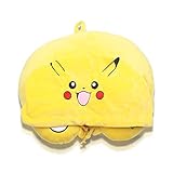 FINEX Premium Pikachu Yellow U-Shape Travel Pillow with Hood for Home Car Seat Neck Head Rest Pillow Cushion Cute Soft Comfy