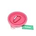 Niubow Pet Travel Bowl, Silicone Pet Portable Collapsible Food & Water Bowl for Dogs Cats with Free Bonus Carabiner Clip - Size: 1.5 Cups/12 Oz (Rose)