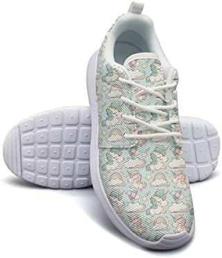 Saerg Bearry Women's Balloon On Cloud Rainbow Unicorns Lightweight Mesh Running Shoes Athletic Sneakers