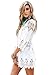 Jeasona (TM Women's White Lace Crochet Tunic Cover Up (L, White)