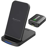 Wireless Charger, Alpatronix CX200 10W Qi-Certified Charging Stand Compatible for (7.5W) iPhone 11/11 Pro/Max/XS Max/XR/XS/8 Plus (10W) Galaxy S10+/S9+/S8+/Note 8,9 with QC 3.0 Wall Adapter (Black)