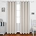 Deconovo Grommet Top Blackout Curtains Thermal Insulated Window Curtains Room Darkening Curtains for Bedroom 52W x 84L Inch Light Beige 2 Panels