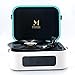 Record Player Bluetooth, MPK Turntable Record Player with 2 Built-in Stereo Speaker, Turntable 2-Speed Vinyl Record Player , for 7/10/12inch Vinyl Records, Equipped RCA, Suitcase Design（White）thumb 1