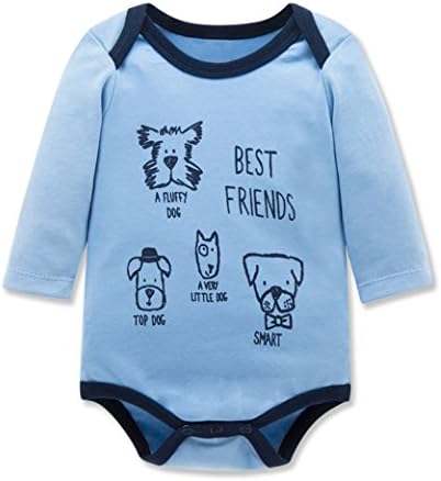 Scess Baby Boys Girls Newborn Funny Bodysuit Infant Cotton Rompers Outfits Blue