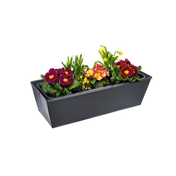 Gabioka flowerbox 60cm DE Luxe mit Wasserstandsanzeige und Wasserspeicher Blumenkasten/Gewürzlinge/Gartendeko… – Bild 3
