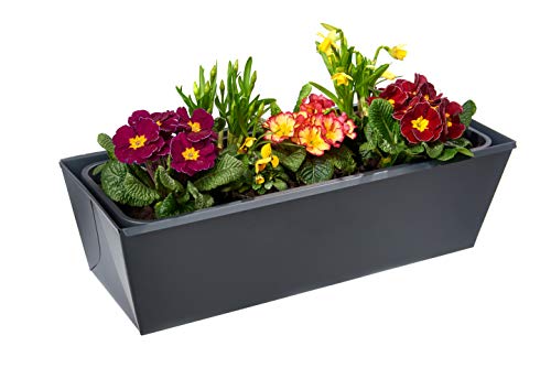 Gabioka flowerbox 60cm DE Luxe mit Wasserstandsanzeige und Wasserspeicher Blumenkasten/Gewürzlinge/Gartendeko… – Bild 3