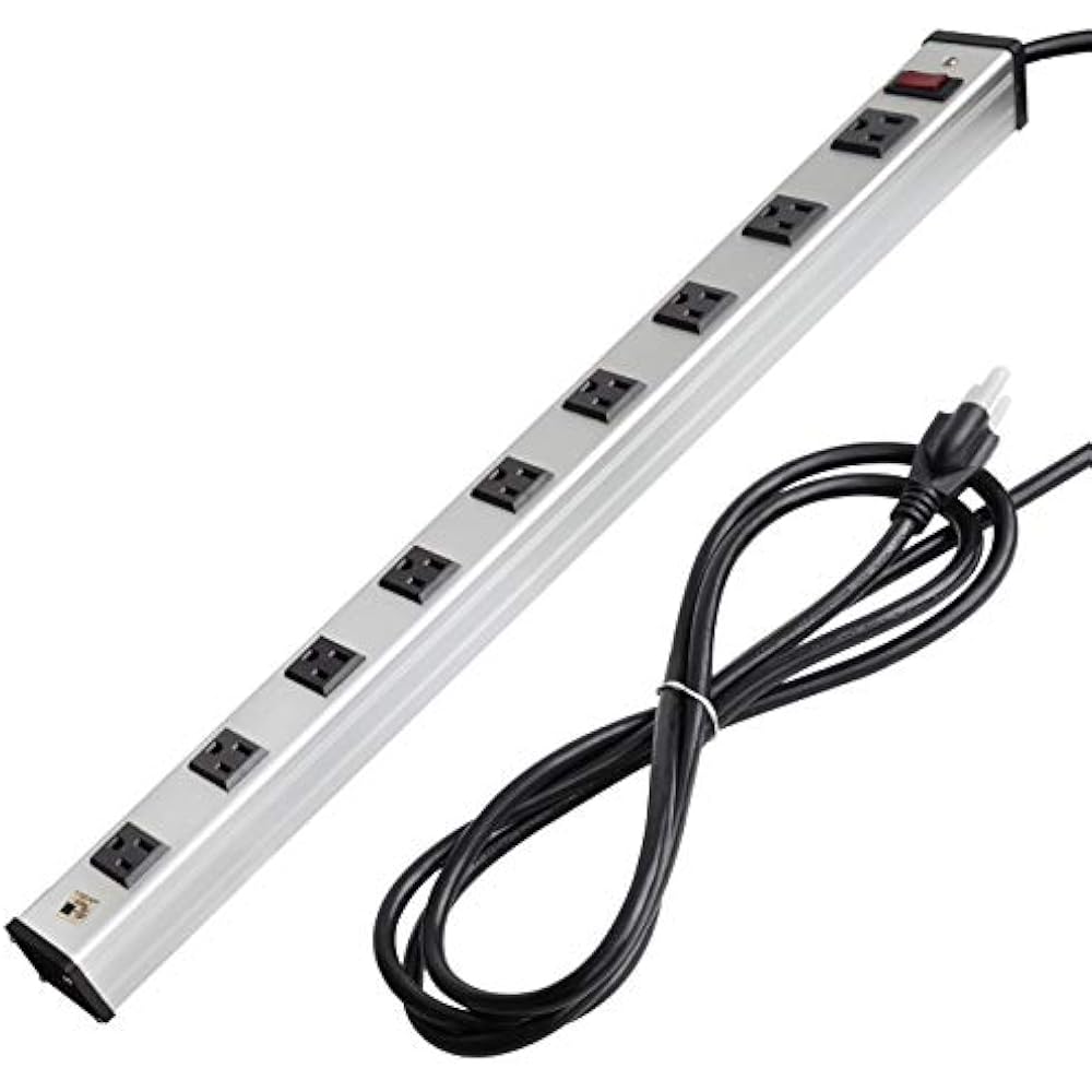 Power Strips Bestten 9 Outlet Heavy Duty Metal Strip, 9Foot Extension Cord, ETL 769700885347 eBay