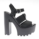 Wild Diva Pacifica Lugsole Platform High Thick Sandals Shoes