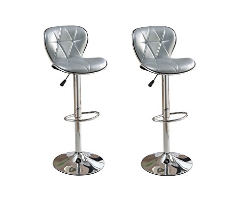 Poundex Y1623 Bobkona Sienna Barstools, Silver