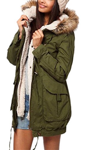 EihKjl Women's Winter Parkas Coat Casual Warm Jacket Overcoat with Faux Fur Hood