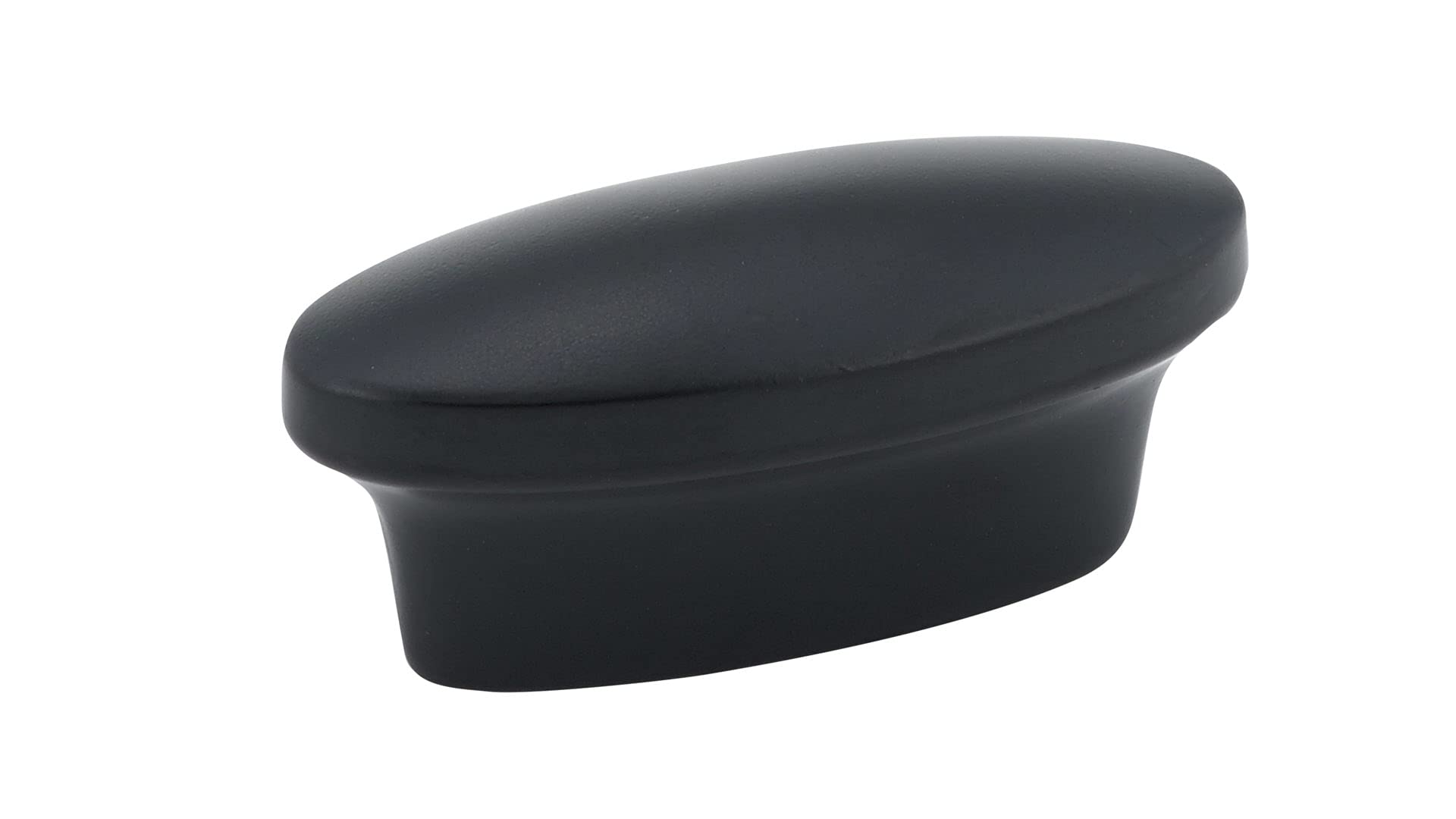 Photo 1 of Richelieu Hardware BP73116900 Harlem Collection 1 11/16-inch (43 mm) x 3/4-inch (19 mm) Matte Black Modern Cabinet and Drawer Oval Knob for Kitchen, Bathroom, and Furniture