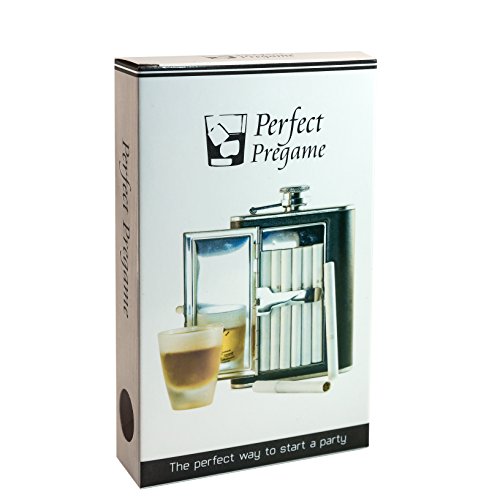 Perfect Pregame Flask - Cool 6 oz Stainless Steel and Leather Alcohol Flask with Compartment/Cigarette Case - For Men and Women - Drinking Flask for Liquor and Smokes - Thumbnail 4