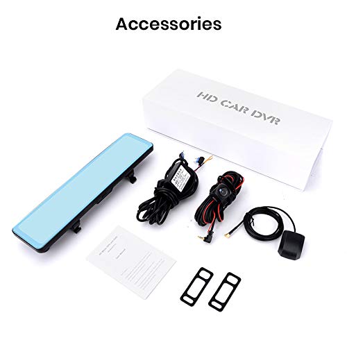 Ekleva 12 Inch Mirror Dash Cam Dual Lens Fhd 1080p 4g Android8 1 Ram2gb Rom32gb Stream Media Car Rearview Mirror Bluetooth Camera Car Dvr Adas Night Vision Wifi Gps Nav Dash Cam Pricepulse