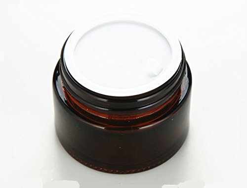 Moyishi Glass 2 oz Amber Salve Jar w/ Black Lid 4 pk Thick Jar