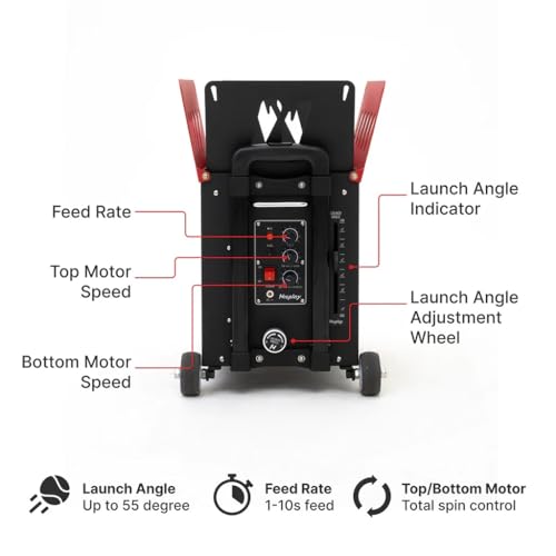 Nisplay Portable Tennis Ball Machine (26lbs) - Dual Motor for TopSpin and Backspin, 80+ Balls, Max 68MPH, 4+ Hours Play with External Lithium Battery
