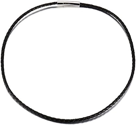 Mens Titanium Necklace Magnet Clasp,Leather Necklace For Women,Men Fashion Magnet Clasp Necklace,Mens Chain Leather Necklace