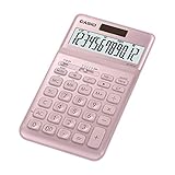 CASIO JW-200SC 12-Digit Calculator, Tax & Exchange, Dual Powe Professional Percentage Calculation (Pink)