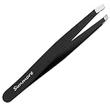 Sunmore Slant Tweezers,Precision Eyebrow Stainless Steel Slant Tip Tweezer