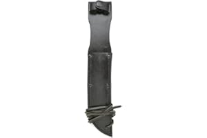 MILITARIA STUFFS World War Two Vietnam Style Leather Sheath for US Navy Mark 2 MK 2 or KA-BAR Leather Sheath Fits 7" Blade (Black)