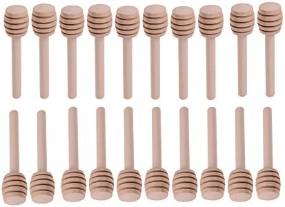 QYES Honey Dipper Sticks Mini 3 Inch 20 Packs Portable, Honey Stirrer with Individual Opp Bag, Widely Used for Party and Home and Office (20, 3 INCH)