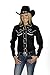 Sunrise Outlet Women's Cotton Retro Western Cowboy Shirt-Black-Medium