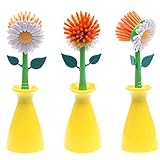 Flower Kitchen Sun Cleaning Brush Pan Pot Brush 1Pcs Multi Bathroom Plastic Brush Cleaning Tool Random Color