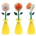 Flower Kitchen Sun Cleaning Brush Pan Pot Brush 1Pcs Multi Bathroom Plastic Brush Cleaning Tool Random Color