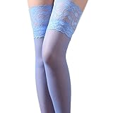 Coromose® Sexy Womens Lace Top Thigh High Stockings (Blue)