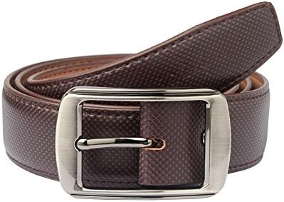 Hidedge Brown Formal Textured Faux Leather Men's Belt HSLRH28255