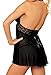 COSWE Moonight Plus Size Lace Top Babydoll Lingerie for Women (4XL, Black)