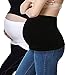Maternity Belly Band Seamless Support Bands for Pregnancy Women 2 Pack White Black M