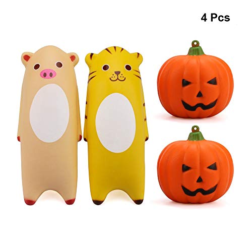 QILEBI Squishies Toys Slow Rising Squash Squishy Wrist Protection Kids Toys Release Pressure 4 PACK