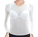 Lupo Women's Second Skin Long Sleeve Sheer Top with Microfiber, One-Size Antarctic White