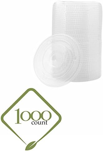 [1000 Count] HAKOWARE by Harvest Pack Crystal Clear Plastic Disposable Flat Lids, For Standard Sized 12/16/20 oz Cups for Wedding & Party Iced Coffee & Cold Beverage, Clear PET Plastic Lids