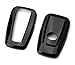 iJDMTOY Glossy Metallic Black Exact Fit Key Fob Shell Cover Compatible with 2017/2018-up Toyota Camry Prius Prime Mirai C-HR, etc w/Push Start Engine Feature