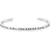MantraBand Bracelets - Inspirational Engraved Adjustable Mantra Band Cuff Bracelet - Silver color - Gifts for Women…