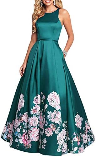 Aurora Bridal Women's Floral Print 2018 Homecoming Dresses Long Formal Prom Party Gown 559