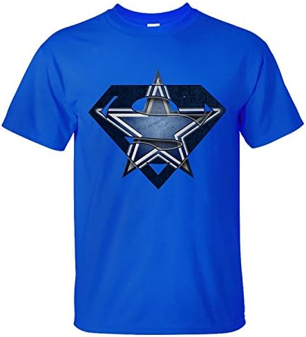 Nanmen Men's Dallas Cowboy Super Man Sport's Team Logo T-Shirt blue XL