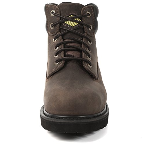 6" Steel Toe Work Boots - Timberland Style - Oil Slip Resistant - Dark Brown (8)