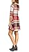 Yobecho Womens Plaid Swing Tunic Dress Casual Loose Long Sleeve T-shirt Dress with Pockets