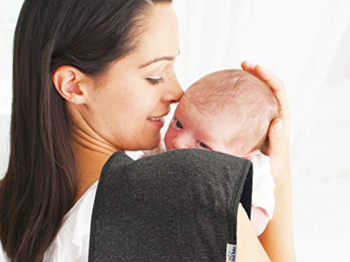 Ana Baby 100% Organic Baby Burp Cloth Large 21''x10'' Size, Premium Absorbent Triple Layer Burping Rags 5 Pack for New Born Baby Girl or Boy Gift Set (Burp Cloth Grey)