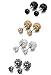 Jstyle 4 Pairs Stainless Steel Cubic Zirconia Stud Earrings for Women Pierced Double Sided Crystal Ball