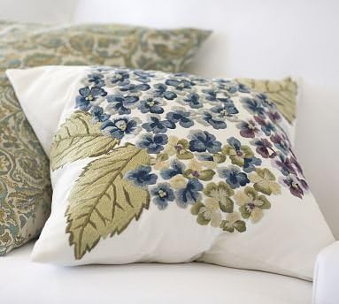 Amazon Com Pottery Barn Hydrangea Embroidered Pillow Cover