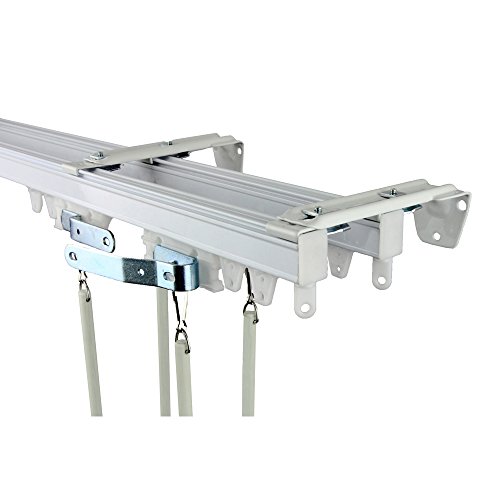 Rod Desyne Commercial Wall Ceiling Double Curtain Track Kit 10ft (compose of two 5ft track)