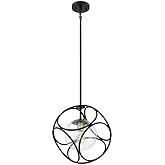 Nuvo Aurora-1 Light Mini Pendant in Scandinavian Style-14 Inches Wide by 14 Inches High-Black/Vintage Brass Finish -Tradit