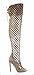 CR Elnora Gladiator Open Toe Lace Back Full Zipper Thigh High Stiletto Heel Boot Nude