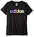 adidas Girls' Big V-Neck Performance T-Shirt, Black, L (12/14)